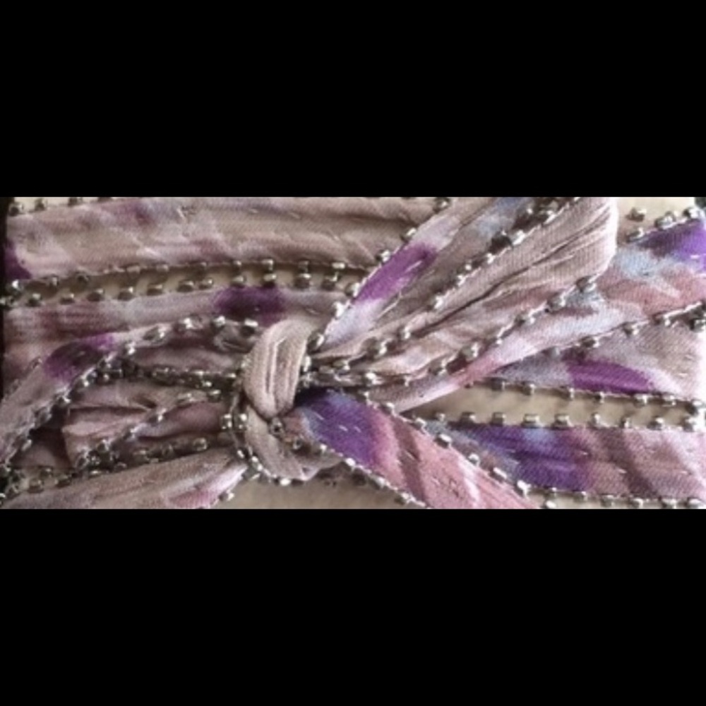 Chan Luu neutral purple tie dye & silver necklace